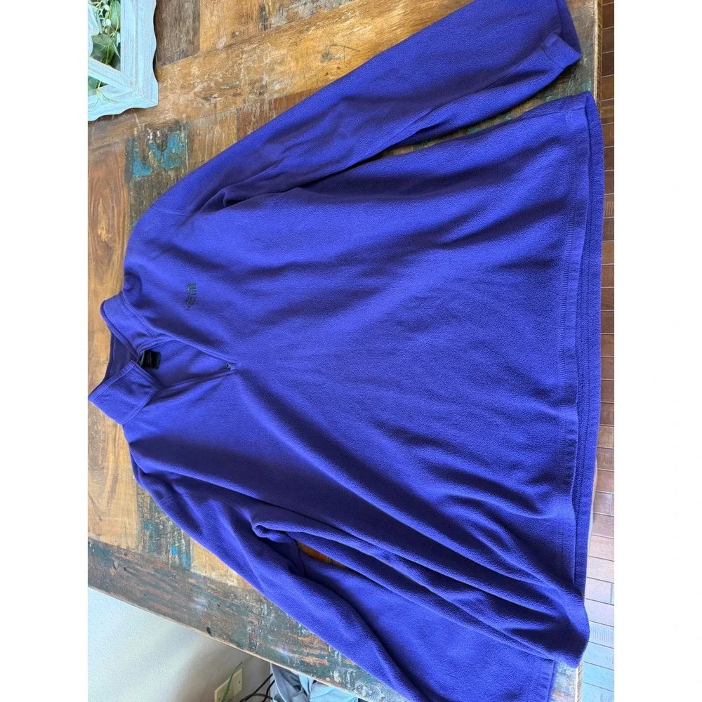 Mens 2XL The North face fleece purple pullover 1/4 zip